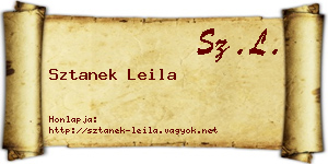 Sztanek Leila névjegykártya